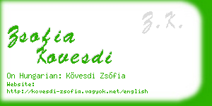 zsofia kovesdi business card