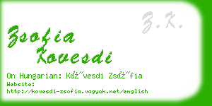 zsofia kovesdi business card